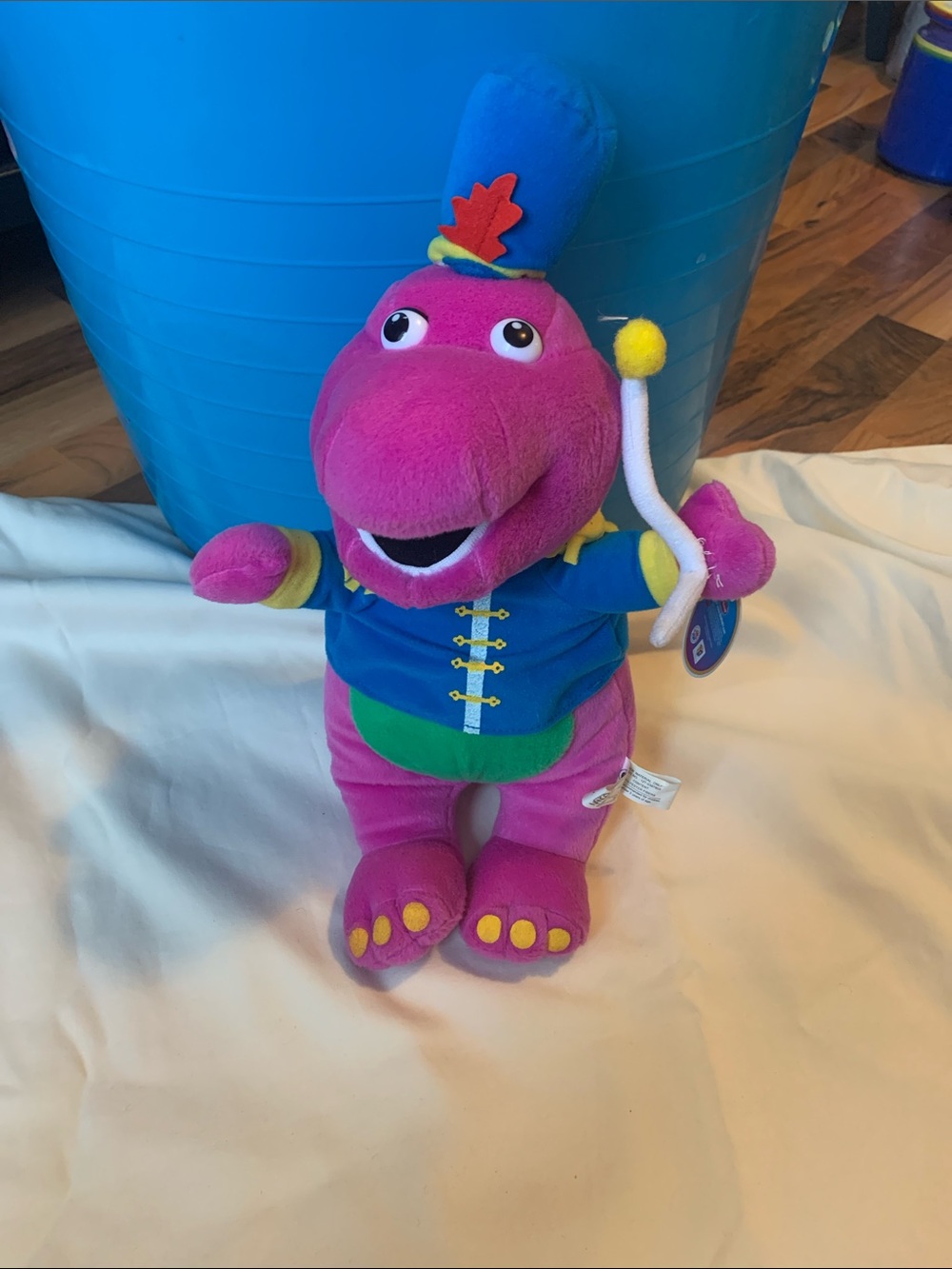 Barney  Band Leader Dinosaur Plush with Blue Outfit